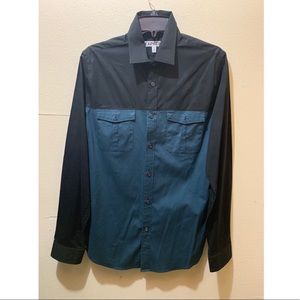 Express men’s dress shirt size medium blk/green